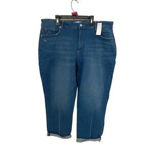 NWT Loft Women's The Girlfriend Mid Rise Curvy Denim Jeans - 34